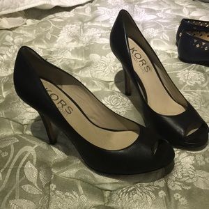 Navy peep toe Michael Kors heels